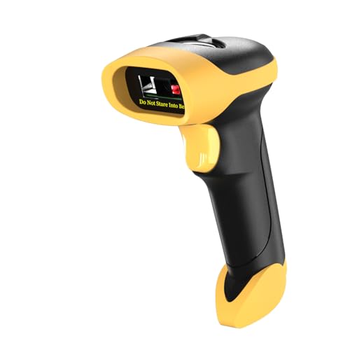 NetumScan Bluetooth Bar Code Scanner, 3 in 1 Automatic Wireless 1D Barcode Scanner Handheld USB CCD Barcode Reader for Store, Warehouse POS, Computer, Tablet, iPhone, iPad, Android - style: Bluetooth+2.4G Wireless-Yellow