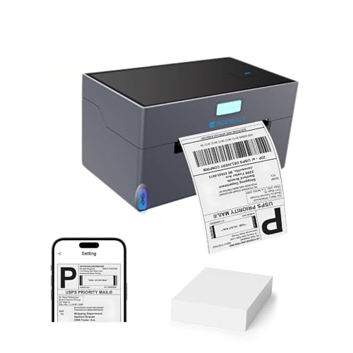 Thermal Shipping Label Printer, 4x6 Bluetooth Shipping Printer for Small Business, Compatible with Windows, Mac, iOS, Android, Portable Label Printer Official Home Use