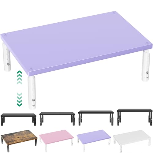 OPNICE Adjustable Monitor Stand Riser for Desk, Wood Computer & Laptop Stand, Desk Organizers and Accessories, Office Desk Accessories & Workspace Organizer for Home Office Supplies, Purple - color: Purple, size: Adjustable Height