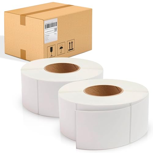 ABC PACK & SUPPLY Thermal Transfer Labels 3 x 4 Inch, White Matte Shipping Labels, 3" Core, Perforated, 1475 Labels per Roll, 4 Rolls, Permanent Adhesive, Industrial Printer Compatible - style: 3" x 4" / 5900 Pack
