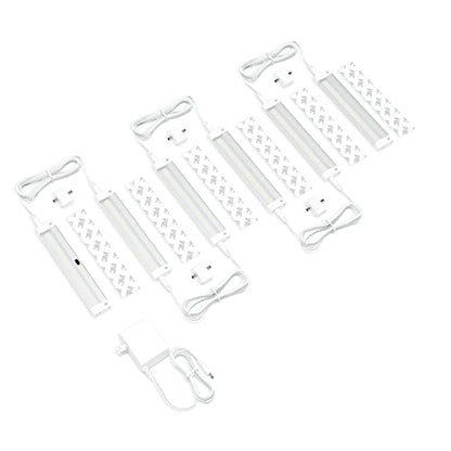 EShine Hand Wave Activated Under Cabinet LED Lighting Kit, Dimmable, 6-Pack 7 in - Touchless Dimming Control, White Under Counter Lights for Kitchen, Garage, Office, Desk - Warm White (3000K)