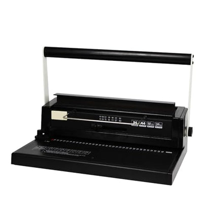 Binding Machine, 34 Hole Manual Wire Coil Puncher, Adjustable Margin Document Binder for A4 Paper Office School File Book Binding