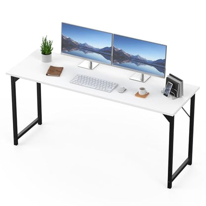 Sweetcrispy 63-Inch Computer Desk for Bedroom, White - color: White, size: 63-Inch