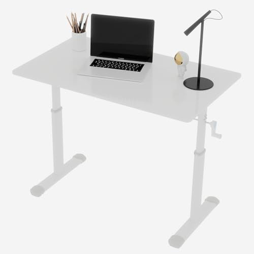 39" Height Adjustable Standing Desk Ergonomic Manual, Home, White | Compact Foldable|Mobile Skinny|High Computer Table|Sit Stand Office|Small Gaming Study|Bedroom Minimalist|Walking Pad Ready - color: 39"+white
