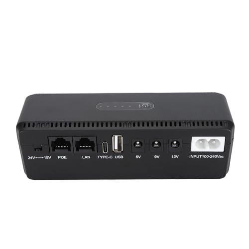 8800mAh Mini UPS Battery Backup, Uninterruptible Power Supply with POE 15V 24V Port, USB 5V 9V 12V Output, for Router Camera Modem, Compact DC Backup Power (US Plug)