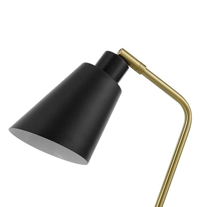 Globe Electric 52095 Belmont 17" Desk Lamp, Matte Black, Antique Brass Accents, Fast Charging USB Port, Rocker On/Off Switch - color: Belmont Matte Black