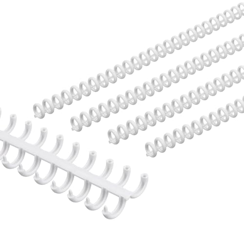 PATIKIL 8.5mm(1/3") Plastic Spiral Binding Coils, 30 Pcs Binding Spirals 20-25 Sheet Capacity Binding Spirals for Binding Paper Sheets, White - color: White, size: 8.5mm(1/3")