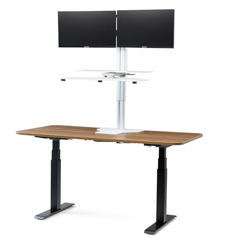 Perfect POSTURE Standing Desk Converter - Dual Monitor Riser - 18" Lift - color: White