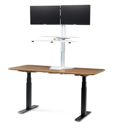 Perfect POSTURE Standing Desk Converter - Dual Monitor Riser - 18" Lift - color: White