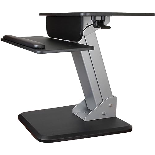 StarTech.com Height Adjustable Standing Desk Converter - Sit Stand Desk with One-Finger Adjustment - Ergonomic Desk (ARMSTS),Black & Silver - style: Regular