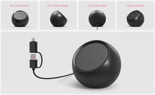 [Single] Computer Speaker for Desktop PC, USB-Powered, Plug-n-Play, Wired, External Speaker for Laptop, with Crystal-Clear Sound, Loud Volume, Rich Bass, Built-in USB-C Adapter for Full Compatibility