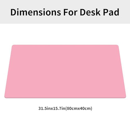 Large Office Leather Desk Mat, Large Mouse and Keyboard Pad, Laptop Pad, Desktop Protector(Pink, 31.5 in. x 15.7 in.) - color: Pink, size: 31.5×15.7inch