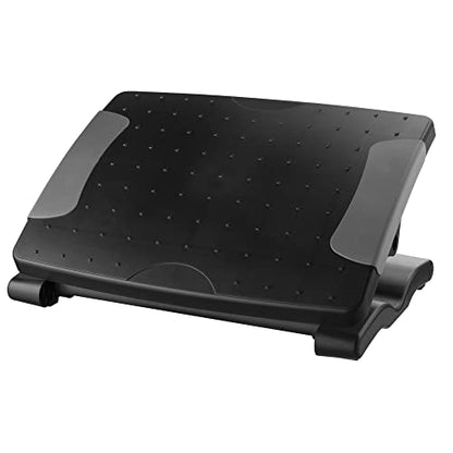 Kantek Ergonomic Adjustable Height Under Desk Footrest, 4 Height Setting, Adjustable Tilt Angle, Supports Legs to Enhance Comfort and Relieve Muscle Fatigue