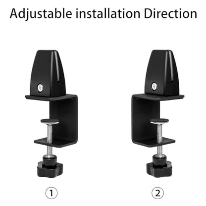 4-Pack Sneeze Guard Clamps for 1/8"" to 1"" Thick Panels, Adjustable Desk Partition Clips, Easy-to-Install Desk Privacy Panel Clips, Ideal for Office and Home Use, Black, 8HY-I0K-JXP340 - color: Black