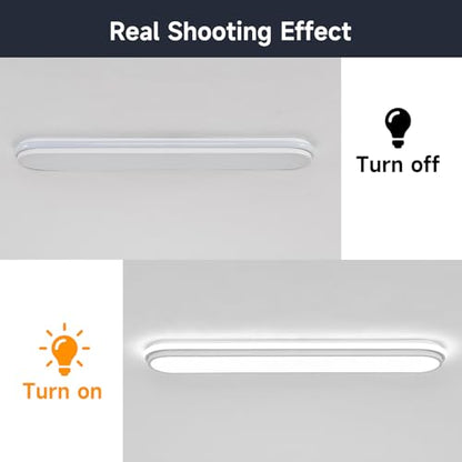 Metal LED Ceiling Light,55W Linear Ceiling Lamp,6500K Cool White Modern Ultra Thin Low Profile Light Fixture for Kitchen, Home & Office Hallway (36.2") - color: White Light(CRI 97+) - B, size: 36.2 Inch
