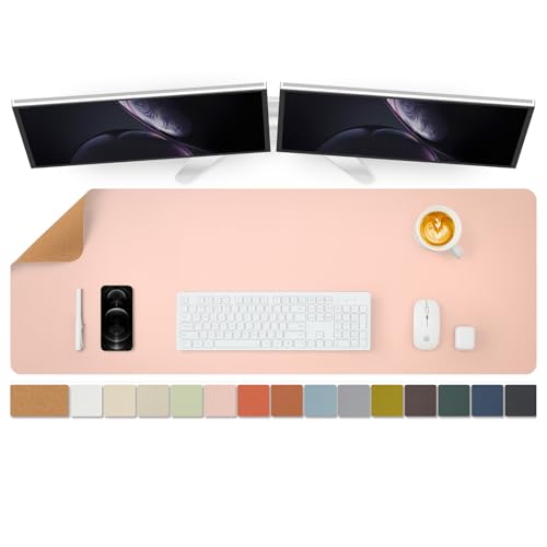 Large Cork Desk Mat - 47.2"x 17" Desk Pad for Office and Home - Ideal for Large Mouse Pad and Desk Mats on Top of Desks(Pink) - color: Pink, size: 47.2" x 17"