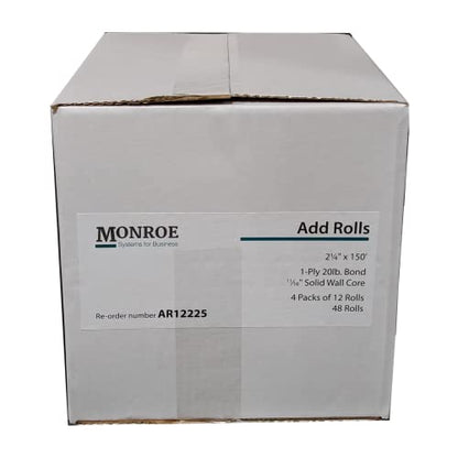 (48) Top of the Line Monroe Systems for Business Single-Ply Bond Paper Rolls, 20lb. - size: 48 Rolls