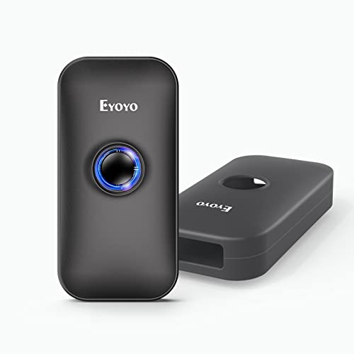 Eyoyo Portable Mini 1D Bluetooth Barcode Scanner with Case, Black