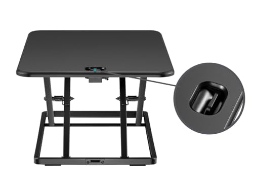 Monoprice Ultra-Slim Single Top Height Adjustable Compact Sit-Stand 26-Inch Desk Converter Riser, Compact Sit Stand Desktop Converter for Monitor or Laptop, Black