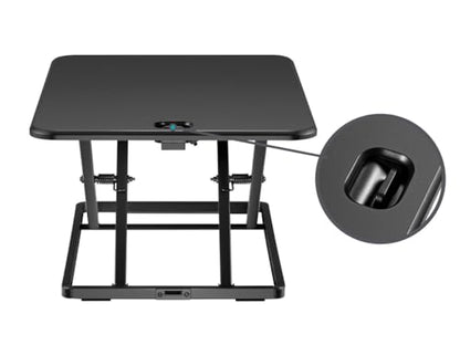 Monoprice Ultra-Slim Single Top Height Adjustable Compact Sit-Stand 26-Inch Desk Converter Riser, Compact Sit Stand Desktop Converter for Monitor or Laptop, Black
