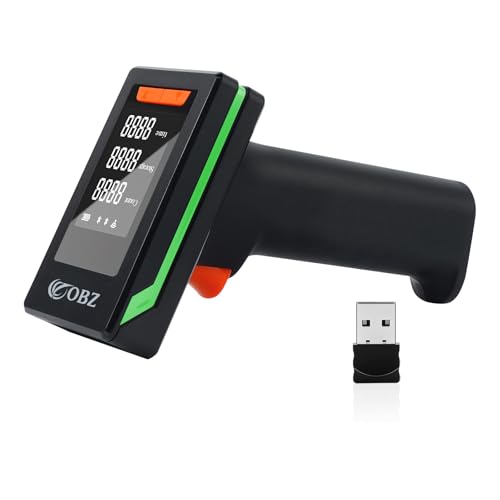 OBZ 2D Bluetooth Barcode Scanner with 2.4" Large LCD Screen,3-in-1 Wireless & Bluetooth & USB,Handheld 1D 2D PDF417 Data Matrix Image Scanner for Inventory,Retail,POS,Warehouse,Windows,Mac,iOS,Android - style: Bluetooth Scanner with Screen