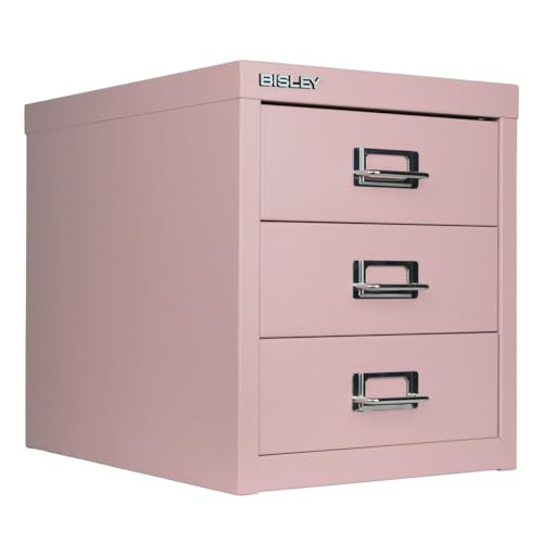 Bisley 3-Drawer Steel MultiDrawer Cabinet - Palest Pink - color: Palest Pink, size: 3 Drawer