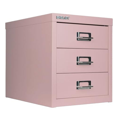 Bisley 3-Drawer Steel MultiDrawer Cabinet - Palest Pink - color: Palest Pink, size: 3 Drawer
