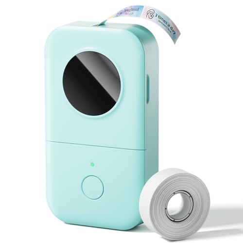 Phomemo Label Maker, D30 Bluetooth Mini Label Maker Machine with Tape | Portable Thermal Printer, Massive Templates Fonts Icon Labeler for Home Classroom School Office, Lightweight Rechargeable - color: Green