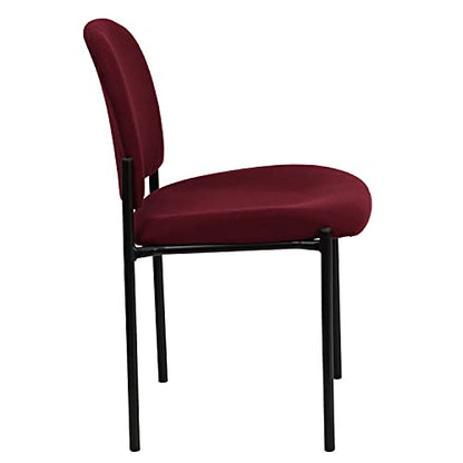 EMMA + OLIVER Burgundy Fabric Stackable Steel Side Reception Chair - color: Burgundy Fabric