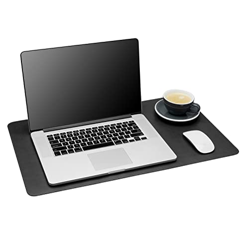 Gallaway Leather Desk Mat,Desk Writing Pad - Office Desk Pad, Medium 24" x 14" Black, Desk Mats on Top of Desks, Gift Ready Elegant Computer Desk Mat Desk Cover Desk Pad Protector PU Leather - color: Black, size: Medium