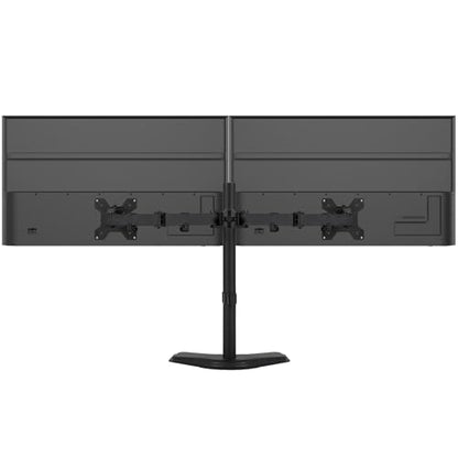 Mount-It! Dual Monitor Stand, Premium Adjustable Desk Mount for Two 13–32 Inch Screens up to 17 lbs Each, Full Motion Swivel Tilt Rotate Height Adjustable Arms, VESA 75x75 100x100, Steel Base