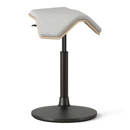Branch Saddle Stool, Height-Adjustable Active Seat with Ergonomic Design - color: Dove