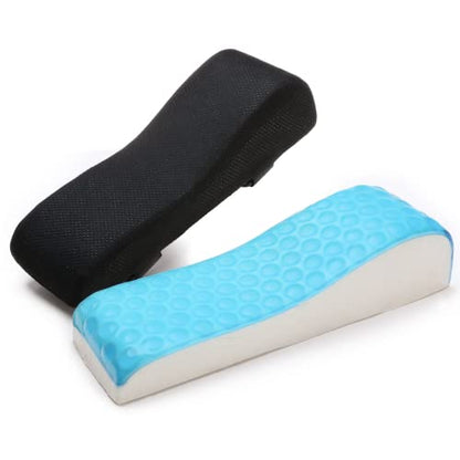 LargeLeaf Set of 2 Ergonomic Gel Armrests for Office Gaming Chair with Memory Foam Armrests - color: Black