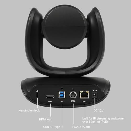 AVer CAM550 4K PTZ Conference Camera – Dual Lens AI Auto Framing Camera with 12X Optical Zoom, Smart Gallery, USB & HDMI for Zoom, Teams & Hybrid Meetings