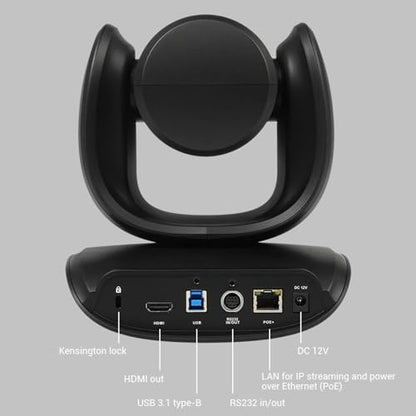 AVer CAM550 4K PTZ Conference Camera – Dual Lens AI Auto Framing Camera with 12X Optical Zoom, Smart Gallery, USB & HDMI for Zoom, Teams & Hybrid Meetings