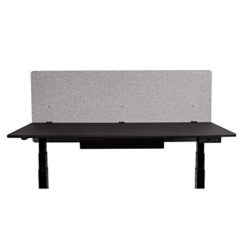 Stand Up Desk Store ReFocus Clamp-on Acoustic Desk Divider Privacy Panel that Reduces Noise and Visual Distractions (Cool Gray, 59" X 23.6") - color: Cool Gray, size: 60" X 24"