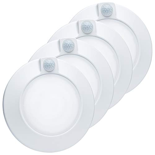 Closet Lights Motion Sensored Indoor Ceiling Mount LED-10W 5000K Closet Stair Porch Ceiling Pantry Motion Activated Light 6-7/8 Inch 90CRI 600lm Hardwire to Junction Box, No Battery, Damp Rated 4 Pack - color: 5000K Daylight 4PK