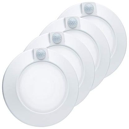 Closet Lights Motion Sensored Indoor Ceiling Mount LED-10W 5000K Closet Stair Porch Ceiling Pantry Motion Activated Light 6-7/8 Inch 90CRI 600lm Hardwire to Junction Box, No Battery, Damp Rated 4 Pack - color: 5000K Daylight 4PK