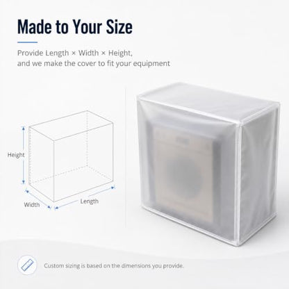 Custom Frosted PVC Dust Cover, Made to Size, Zipper Drawstring - color: Frosted Pvc