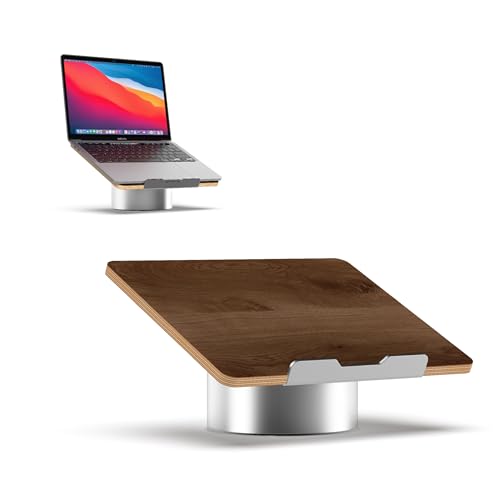 HumanCentric Laptop Riser for Desk, Black Walnut Wood Top & Space Gray Base - color: Black Walnut