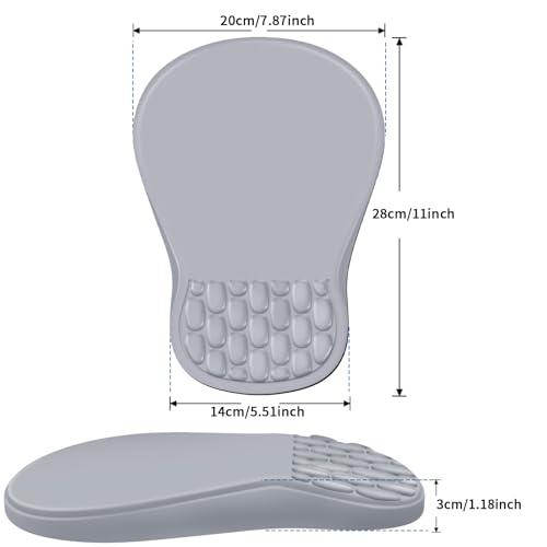 YIWEI Ergonomic Mouse Pad with Wrist Rest for Carpal Tunnel Pain Relief - color: Light Gray