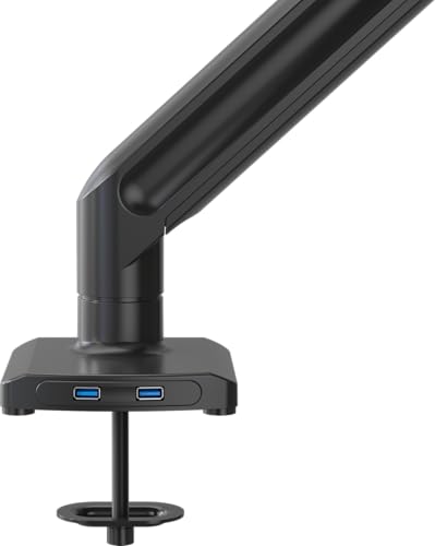 Redragon GMK916 Ultrawide Monitor Mount with USB - Gas Spring Adjustable Arms with VESA 75/100mm, 15-49 Inch Screen Compatibility, C Clamp & Grommet Base, Cable Management, 44lbs Load Capacity - size: Up to 49" Sceens