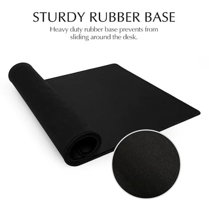 JIALONG Large Gaming Mouse Pad, Extended Mousepad with Black Stitched Edges, XXL Desk Mat, Big Computer Keyboard Mat for Gaming and Office, 35.4 x 15.7 inches - color: Black Stitched Edges