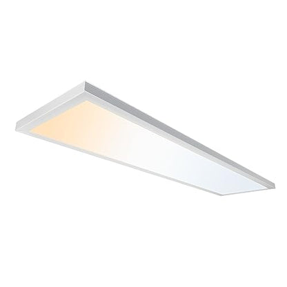UltraLux 1x4 Surface Mount LED Panel TRIAC Dimmable 3CCT Matte White 1Pk | 3000 lumens, 120-degree beam, CRI>80, aluminum build, damp-rated, fits junction boxes, over 50,000 hours, 5-year warranty - color: Matte White, size: 1X4 (1 Pack)