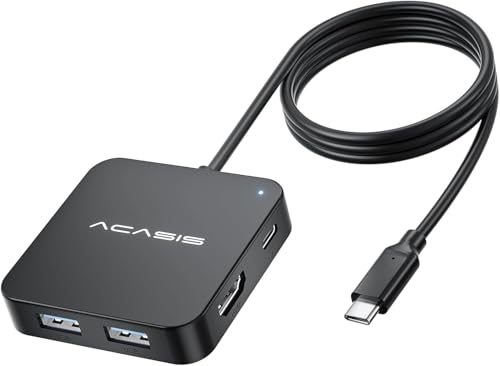 ACASIS USB C Hub Long Cable 4FT,10Gbps Multiport Adapter with 4K 60Hz HDMI - color: Black