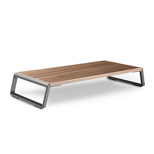 Wooden Steel Monitor Stand Riser With Storage Space Supports 22lb For Laptop Computer And 27 Inch iMac With Aluminum Legs (Hickory) - color: Hickory