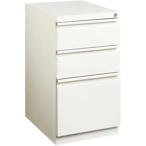Pemberly Row 3 Drawers 27.75" Vertical White Metal Filing Cabinet Lockable Pre-Assembled Stationary Letter Size for Home, Office - color: White