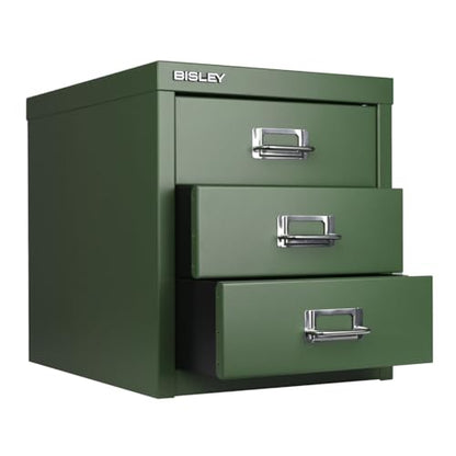 Bisley 3-Drawer Steel MultiDrawer Cabinet - Olive Green - color: Olive Green, size: 3 Drawer