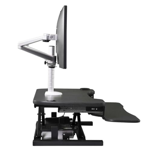OmniView Single Monitor Stand - Height Adjustable Arm for 13” to 27" Flat or Curved Screens - 360° Rotation & VESA Compatible - Sturdy Desk Mount Holds up to 15 lbs | Black - size: Single Arm