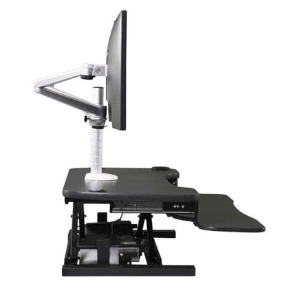OmniView Single Monitor Stand - Height Adjustable Arm for 13” to 27" Flat or Curved Screens - 360° Rotation & VESA Compatible - Sturdy Desk Mount Holds up to 15 lbs | Black - size: Single Arm